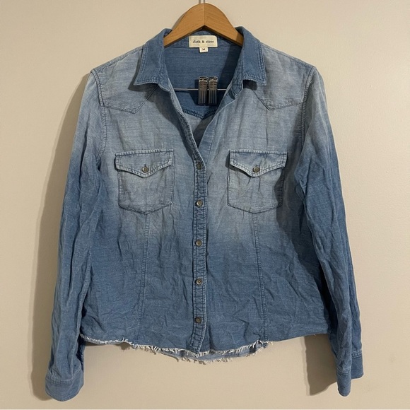 cloth & stone women’s corduroy button down shirt medium - Picture 1 of 11